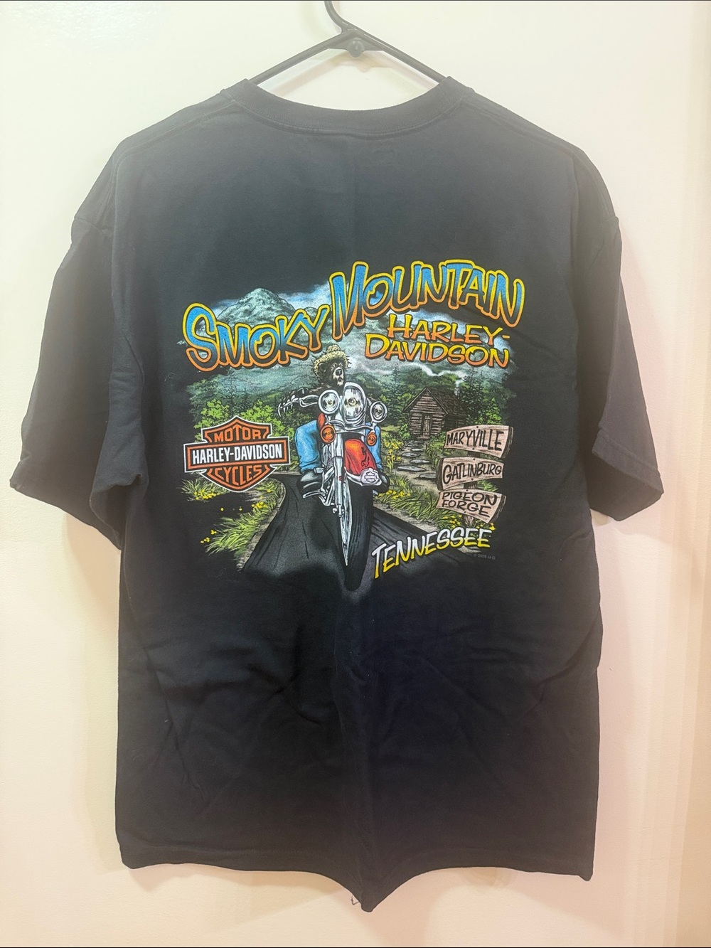 Harley-Davidson Tennessee Black Smoky Mountain Motorcycle Graphic Tee NWOT - Picture 2 of 5
